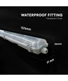 V-Tac 150cm T8 LED armatur - Til 2x 150cm LED rør, IP65 vandtæt