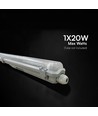 V-Tac 120cm T8 LED armatur - Til 1x 120cm LED rør, IP65 vandtæt