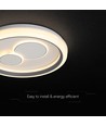V-Tac 2x30W LED dekorativ loftslampe - Dæmpbar, 3-i-1 CCT, RF fjernbetjening, hvid/grå