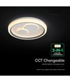 V-Tac 2x30W LED dekorativ loftslampe - Dæmpbar, 3-i-1 CCT, RF fjernbetjening, hvid/grå