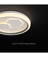 V-Tac 60W dekorativ LED loftslampe - Dæmpbar, CCT, fjernbetjening, hvid/grå