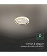 V-Tac 60W dekorativ LED loftslampe - Dæmpbar, CCT, fjernbetjening, hvid/grå