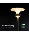 V-Tac 20W Lotus LED solcelle havelampe - LiFePO4 batteri, 6000mAh, 3-i-1