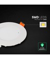 V-Tac 6W rundt LED indbygningspanel - Cree chip, CCT 3-i-1, 6 års garanti