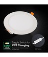 V-Tac 12W rundt LED indbygningspanel - CCT, Cree chip, 6 års garanti