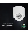 V-Tac 12W LED påbygningsspot CCT - IP44, hvid, Cree chip