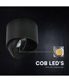 V-Tac 18W LED påbygningsspot - IP44, sort, CCT, Cree chip