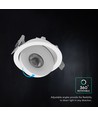 V-Tac 18W COB LED downlight - IP44, CCT, Cree chip, hvid, 6 års garanti