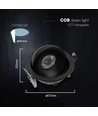 V-Tac 18W LED downlight - IP44, CCT, Cree chip, sort