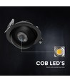 V-Tac 18W LED downlight - IP44, CCT, Cree chip, sort