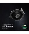 V-Tac 18W LED downlight - IP44, CCT, Cree chip, sort