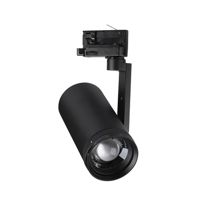 V-Tac 30W 3-faset zoombar skinnespot - CCT, 25°-50°, sort