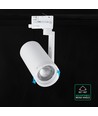 V-Tac 30W 3-faset CCT skinnespot - Zoombar 25°-50°, hvid