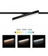 30/28/25W 1-faset LED lysskinne - 60 cm, Sort, 1F2W