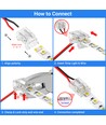 Slim LED strip samler til løse ledninger - 10mm, enkeltfarvet, IP20, 5V-24V