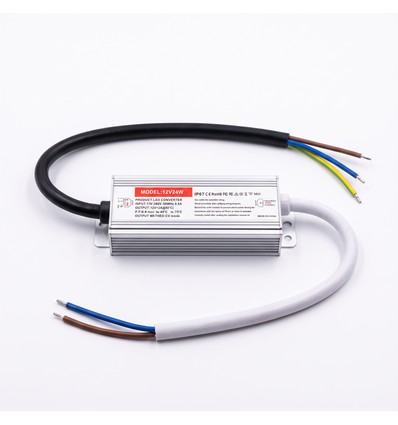 20W / 12V DC strømforsyning - 1.6A, IP67 vandtæt