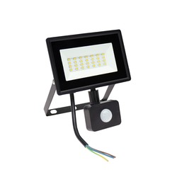 Producenter LED projektør med Sensor, 20W IP44 - 120x170x53mm SORT med PIR-sensor