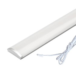 Alu / PVC profiler 1 meter LED skabsbelysning - 6mm høj, 12V, 9W, med endeprop