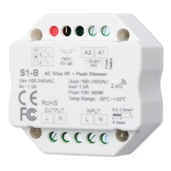 230V LED dæmpere LEDlife rWave indbygningsdæmper - RF, push-dim, 200W LED dæmper, til indbygning