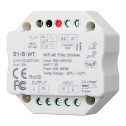 WiFi LEDlife rWave indbygningsdæmper - Tuya Smart/Smart Life, RF, 200W LED dæmper, til indbygning