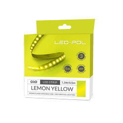 LED-POL LED strip, 120 LED/m, 12V, 14,6W/m, IP20 10mm CITRON GUL 3 års garanti