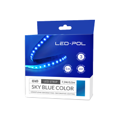 LED-POL LED strip, 120 LED/m, 12V, 14,6W/m, IP20 10mm SKY BLUE 3 års garanti