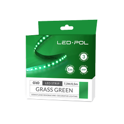 LED-POL LED strip, 120 LED/m, 12V, 14,6W/m, IP20 10mm GRÆSGRØN 3 års garanti