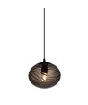 Halo Design - Handmade Smoke farvet glas pendel Ø22cm stofkabel