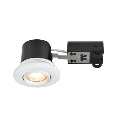 Nordlux GU10 indbygningsspot Umberto - Mat hvid, IP44, godkendt i isolering