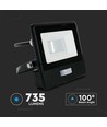 10W LED projektør - IP65, Med sensor, Samsung LED chip