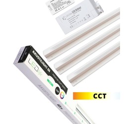 Akustilight - Sæt Troldtekt LED Skinnesæt 3x60 cm - CCT, Planforsænket, Akustilight inkl. ledninger og driver