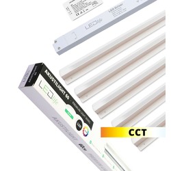 Troldtekt Troldtekt LED Skinnesæt 5x90 cm - CCT Planforsænket, Akustilight inkl. ledninger og driver