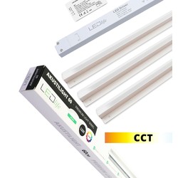 Troldtekt Troldtekt LED Skinnesæt 3x90 cm - CCT Planforsænket, Akustilight inkl. ledninger og driver