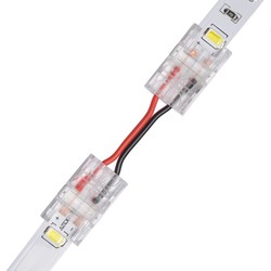 Enkeltfarvet LED strip tilbehør 12V/24V Slim Samler med ledning til LED strip - 10mm, enkeltfarvet, IP20, 5V-24V