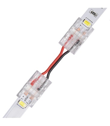 Slim Samler med ledning til LED strip - 10mm, enkeltfarvet, IP20, 5V-24V