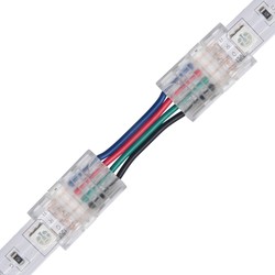 RGB LED strip tilbehør 12V/24V Slim Samler med ledning til LED strip - 10mm, RGB, IP20, 5V-24V
