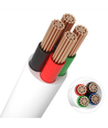 12-24V RGB kabel, hvid rund - 4 x 0,5 mm2, metervare, min. 5 meter