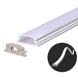 LED strip VT-8138 fleksibel aluprofil - 2 meter, inkl. mælkehvidt cover og endestykker