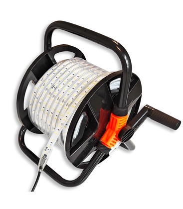 25m Arbejdslys LED strip på tromle - 230V, IP67, 120 LED/m, 9W/m, 1320 lm/m