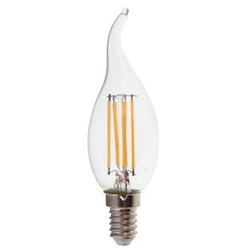 E14 LED V-Tac 4W LED flammepære - Kultråd, varm hvid, E14