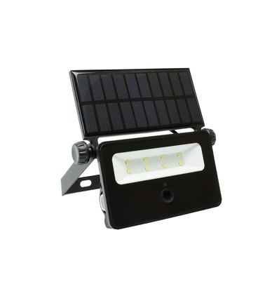 2W LED solcelle projektør - Indbygget batteri, med sensor, udendørs, arbejdslampe