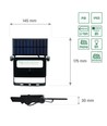 2W LED solcelle projektør - Indbygget batteri, med sensor, udendørs, arbejdslampe