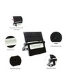 2W LED solcelle projektør - Indbygget batteri, med sensor, udendørs, arbejdslampe