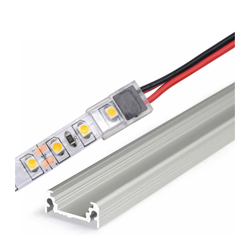 Enkeltfarvet LED strip tilbehør 12V/24V Samler til 8mm LED-strip til løse ledninger - Tynd, IP20, til enkeltfarvede strips, til aluprofiler