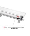 120cm Limea T8 LED armatur, gennemfortrådet - Til 1x 120cm LED rør, IP65 vandtæt