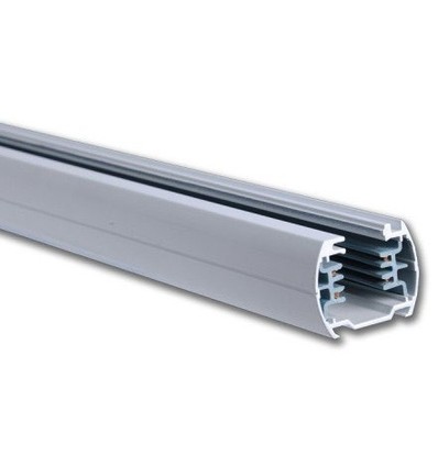 3-faset 1 meter skinne til skinnespots - Hvid, Komplet med tilslutning og endeprop