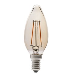 E14 LED LEDlife 2W LED kertepære - Dæmpbar, kultråd, røget glas, ekstra varm, E14