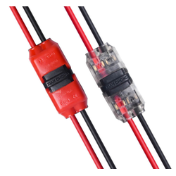 Enkeltfarvet LED strip Kabelsamler - IP40, 2-ledet til løse ledninger, sort