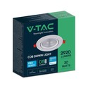 V-Tac 30W LED spotlight - Hul: Ø19,5 cm, Mål: Ø22,5 cm, 3,8 cm høj, Samsung LED chip, 230V