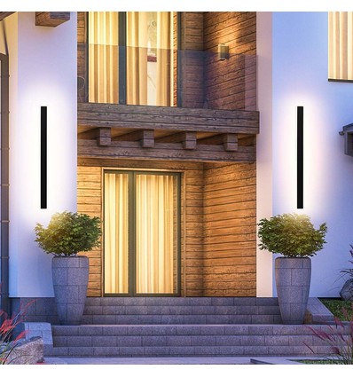 17W LED væglampe - IP65 udendørs, Sort, inkl. lyskilde